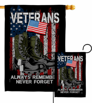 Always Remember Garden Flag Veterans Armed Forces Decorative Gift Yard Banner