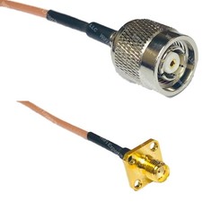 RG316 RP-TNC MALE to SMA FEMALE FLANGE RF Cable Rapid-SHIP LOT
