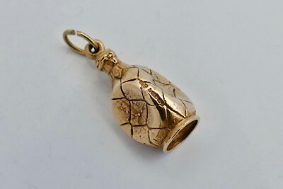 RARE VINTAGE 9ct GOLD 3D OLD HAIG WHISKEY DIMPLE BOTTLE CHARM 7,86 g