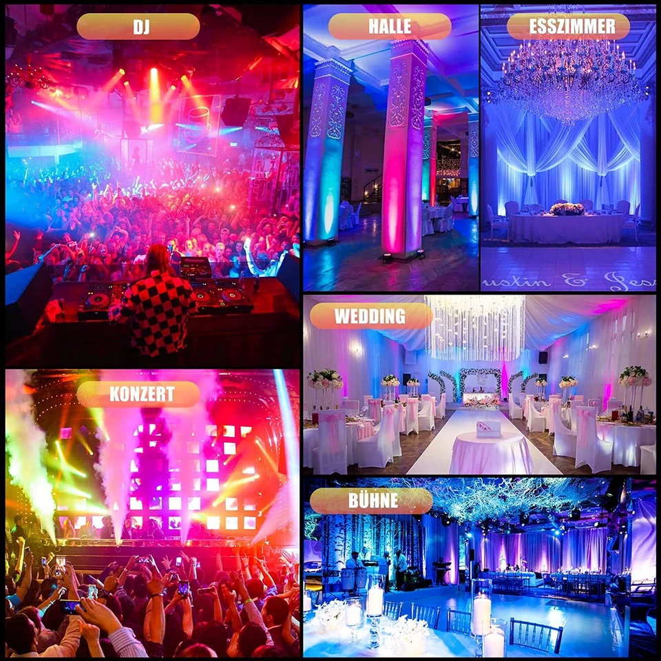 140W 14LED Par Can Lights DMX RGBW Beam Wash Light DJ Disco Party Stage Lighting - Image 4 of 4