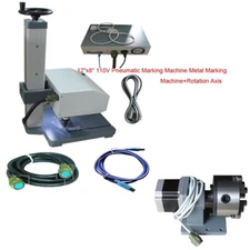 12"x8" 110V Pneumatic Marking Machine Metal Marking Machine+Rotation Axis 
