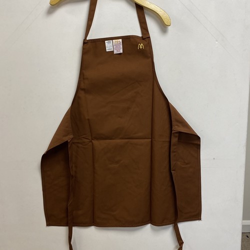 De colección años 80 1986 McDonalds comida rápida empleado delantal uniforme borgoña NUEVO Disfraz - Imagen 3 de 6
