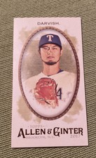 2017 Allen & Ginter Mini Yu Darvish NNO No Number Texas Rangers Parallel /50