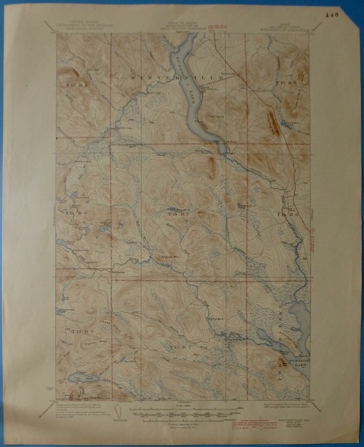 Winterville, Maine, Vintage USGS Topographic Map, 1944 Reprint eBay