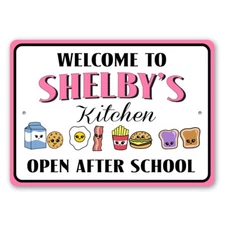 Custom Kid Room Kitchen Metal Sign