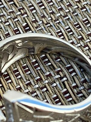Men's Real Solid 925 Sterling Silver Lucky Horseshoe Ring Iced CZ