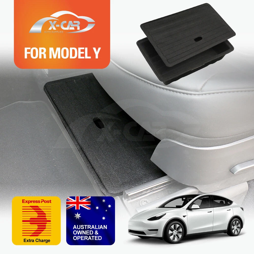 Car Under Seat Storage Box for Tesla Model Y Front Seats Organizer Tray  Flocking