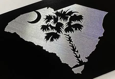 ENGRAVED SC Palm Palmetto Tree Car Tag Diamond Etched Vanity Front License Plate