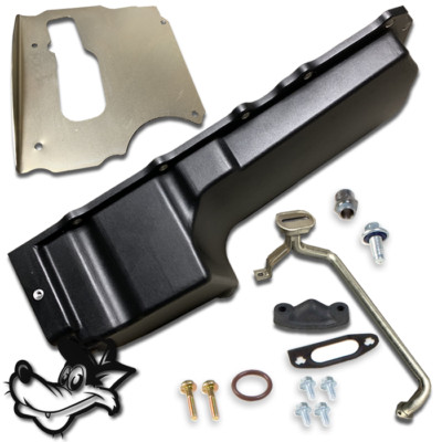 Black Engine LS Swap GM Low Profile Oil Pan - Low Pro LS Oil Pan 4.8 5.3 5.7 6.0