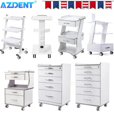 Dental Medical Cart Mobile Storage Cabinet with Drawers/Trolley Cart with Socket