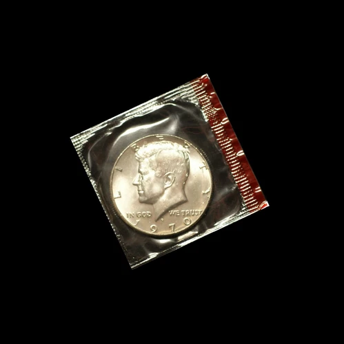 1970 D Kennedy Half Dollar Uncirculated in Original Mint Cello from Mint Set