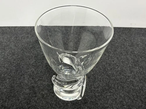 Steuben Art Glass 6 3/4" Clear Spiral Swirl Flower Vase Donald Pollard 1950's