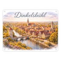 DinkelsbüHl Altstadt Metallschild In 15X20 Cm Vintage