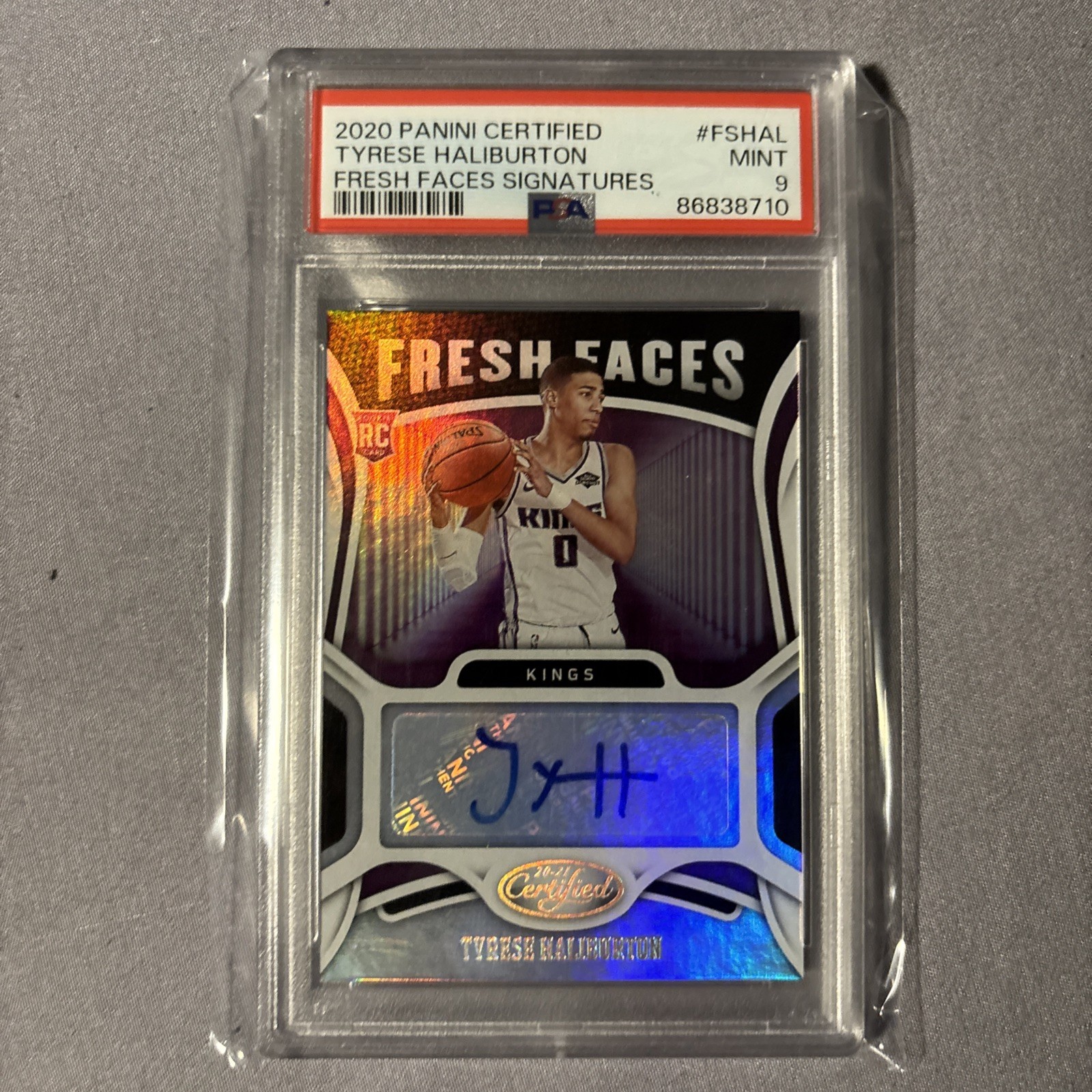 2020 Panini Certified Tyrese Haliburton Fresh Faces (RC) Rookie Auto PSA 9 MINT
