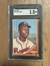 1962 Topps #320 Hank Aaron SGC 1.5 Braves HOF Vintage Baseball Card