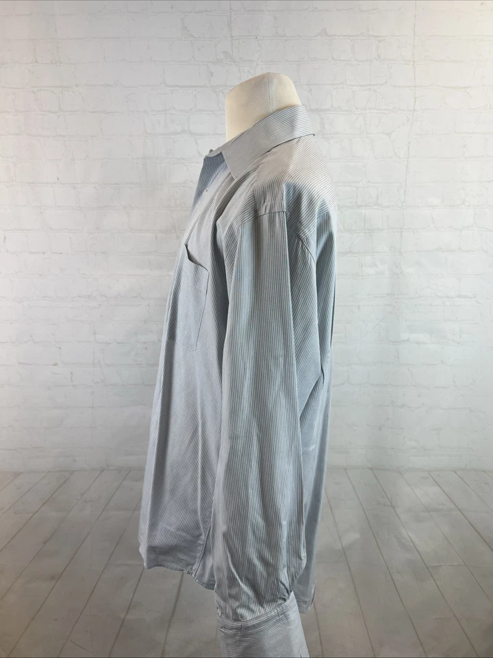 Camisa de vestir de algodón a rayas grises Nordstrom para hombre 16 34 Foto 2 de 4