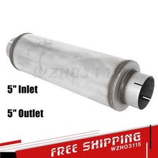5 Inlet Outlet Diesel Muffler Exhaust -8 Round -24 Body -whole Length 30
