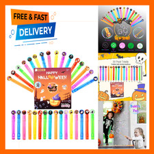 Mini Bubble Wands for Kids Party Favors 32 Pack Halloween Design Bubble Blower