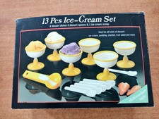 13 PCS ICE-CREAM SET - VINTAGE - PLASTICA - GELATO ARTIGIANALE - MAI USATO