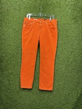 AG The Stevie Pants Womens 30 Orange Wale Corduroy Slim Straight USA Made 30x27
