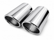 Auspuffblende Endrohr Doppelendrohr für VW Golf 7 VII 2x 76mm abgeschrägt