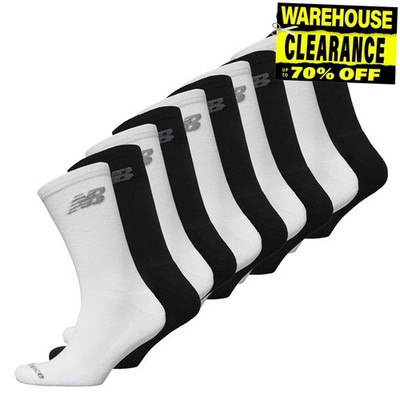 New Balance 10 Pair Pk Performance Socks Crew Sports Fitness Socks Black & White