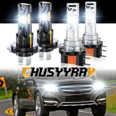 4x H15+H7 LED Headlights Kit Hi & Low Beam for Mercedes GLK250 300 350 2013-2015