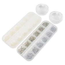 4 Boxes Flatback Ab Crystals Rhinestones Gems For Nail Art And Face Jewels