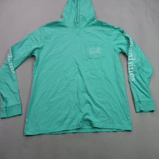 Vineyard Vines Women's Small Aqua Whale Logo Long Sleeve Hoodie Pullover Shirt