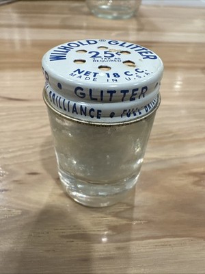 Vintage NOS Wilhold Glitter White Sparkling 18cc In Glass Jar Full Brilliance