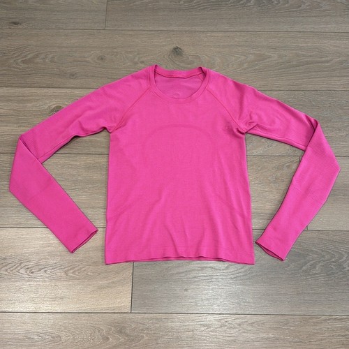 LULULEMON Sonic Pink Swiftly Tech 2.0 Long Sleeve Hip Length Active Running Sz 4