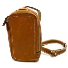 Tsuchiya Kaban Tone Oil Nume Leather Body Bag Brown Crossbody Auth