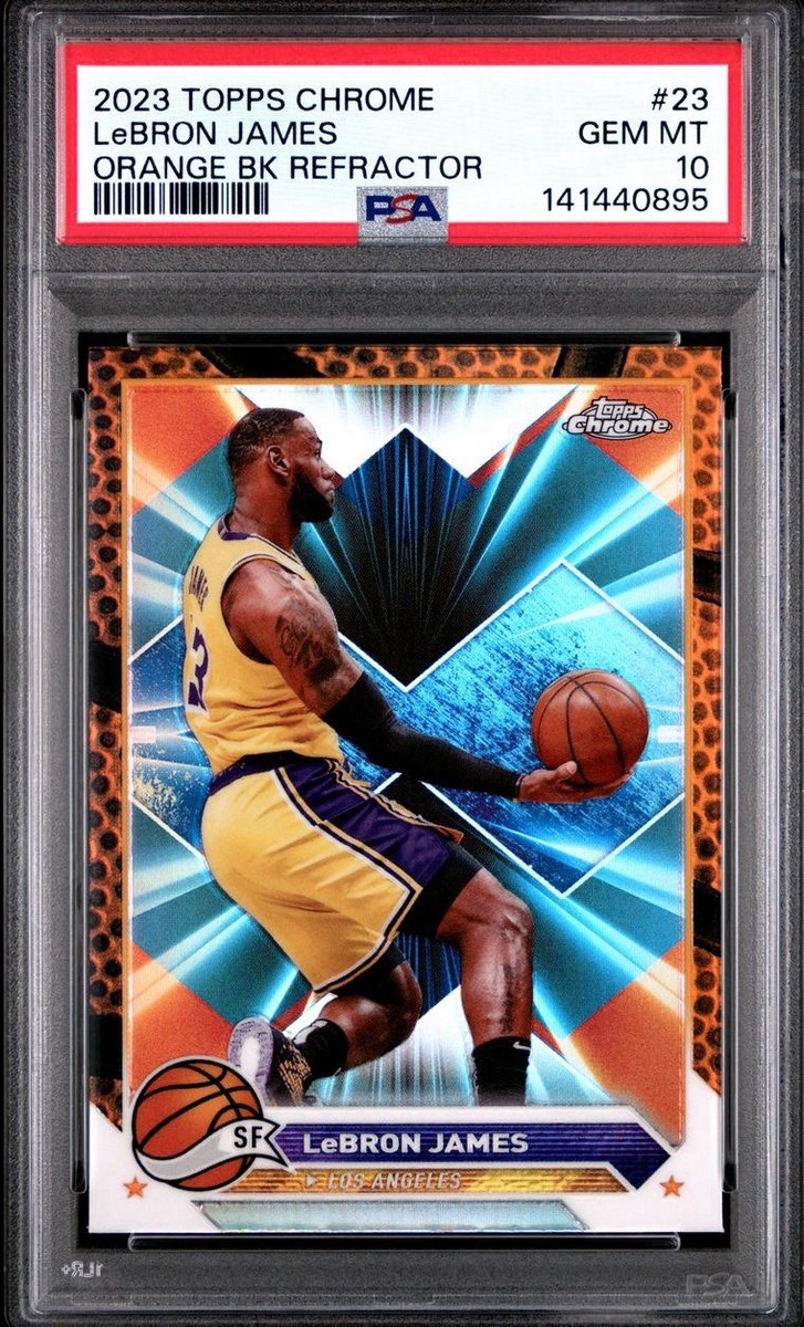 2023 Topps Chrome # 23 LeBron James Orange Basketball Refractor