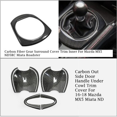 For Mazda MX5 ND5RC Gear Surround Cover/Out Side Door Handle Under Cover Carbon