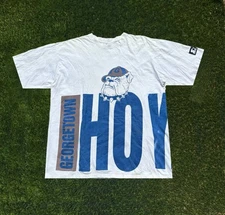 Vintage 1990s Georgetown Hoyas Starter White Graphic T-Shirt Mens Size XL