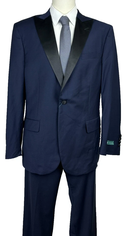 B By Brooks Brothers Tuxedo 男式尺寸 42R 36x32 海军蓝经典版型弹力全新带标签 — 第 4/4 张图片