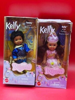 ハンドメイドバッグチャームにもOK！Kelly ドール 4体ファンタジーテール 2001 Mattel Barbie Kelly Rapunzel Dolls Choose Kelly Tommy Lorena