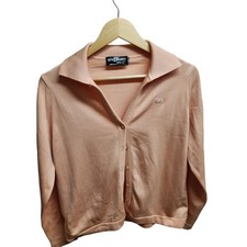 Vintage Givenchy Sport Knit Cardigan Top, Peach, Collared, Button Down