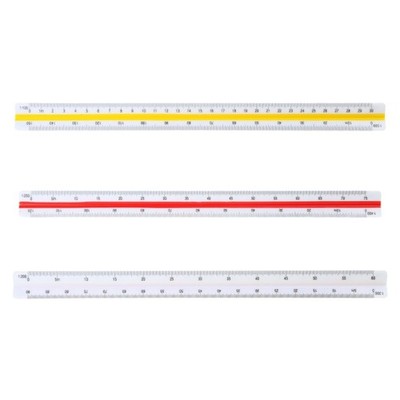 Triangular Ruler Architectural Ruler 12'' Drafting Ruler for Draftsmen Engineer