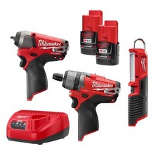 Milwaukee 2591-23 M12 FUEL Screwdriver, Impact, & Light Combo Kit