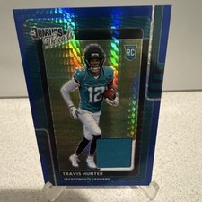 Panini Donruss Optic 2025 Threads Travis Hunter DTBH-THR Neon Blue Prizm RC Jag…
