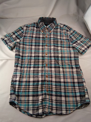 Camisa Para Hombres American Eagle.Outfitters Abotonada Azul Blanco Negro Talla M Mediana... - Imagen 1 de 3