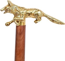 Vintage Brass Finish Tiger Head Handle For Walking Stick