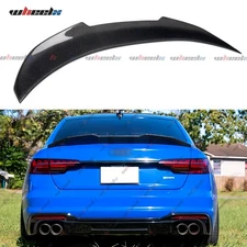 Real Carbon Fiber PSM Style Rear Trunk Spoiler For 2017-2024 AUDI A4 S4 B9 B9.5