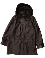 Cappotto donna Oviesse in pelle con cappuccio IT 52 XL pelle nera CM20