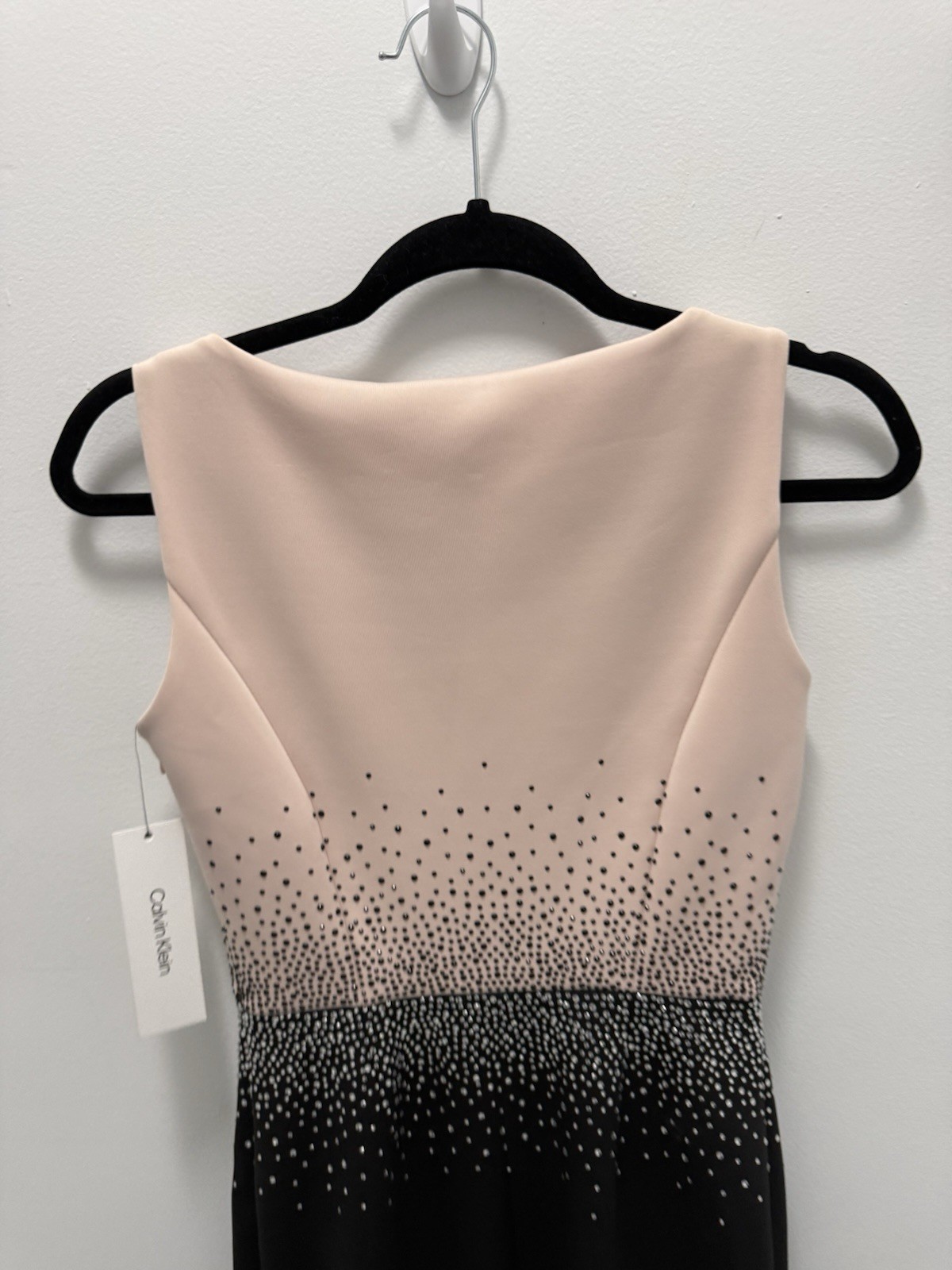 Calvin Klein Blush Black Rhinestone Sheath Dress Size 2 Sleeveless Cocktail  NWT thumbnail 7