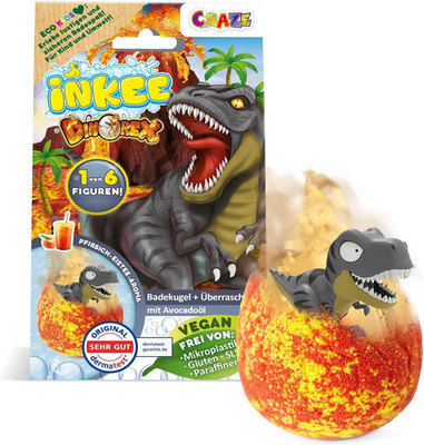 INKEE SURPRISE DINO Badekugel Kinder Mit Überraschung, Ei-Form Badebombe Kinder