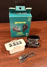 Groove ONN IPX5 Black TWS Earbuds Wireless True Stereo Sound Easy Connectivity