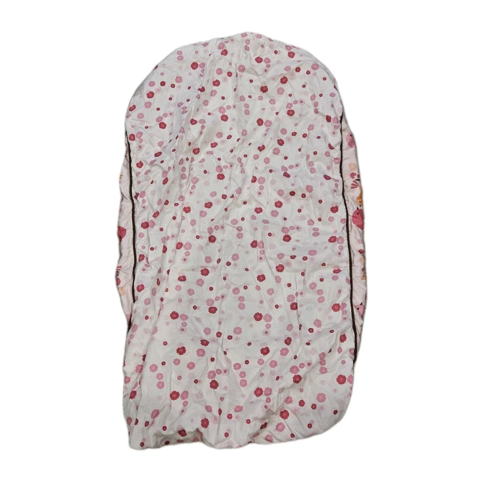 Skip Hop Springtime Birdie Bird Pink Floral Crib Fitted Sheet - Image 3 of 4