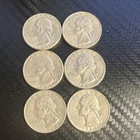 6 1964 Silver Washington Quarters Circulated Uncertified US Coin Lot